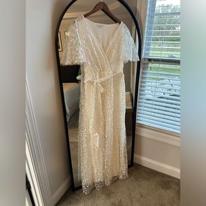 White Baltic Born Marseille Embossed Maxi Dress XXL